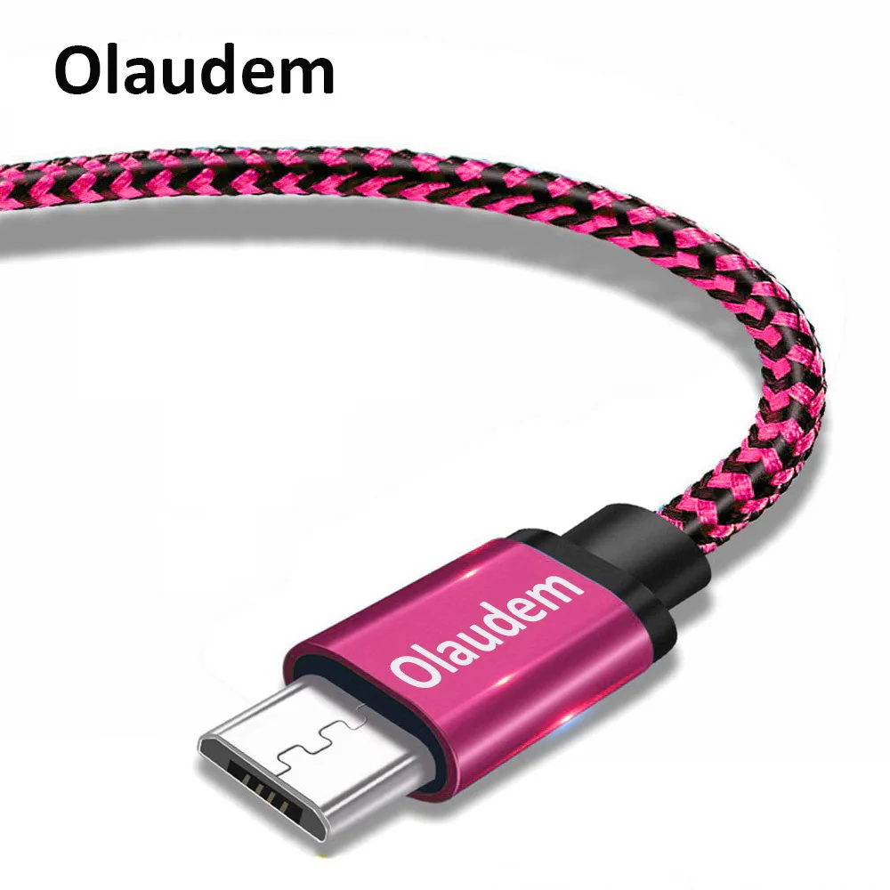 Olaudem кабели микро usb кабель нейлоновый плетеный шнур для зарядки телефона Micro USB