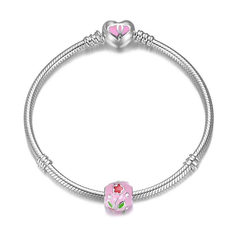 Trendy 925 Sterling Silver Flowers And Plants Pattern Charm Top Quality Beautiful Enamel Beads For Jewelry Making DIY | Украшения и