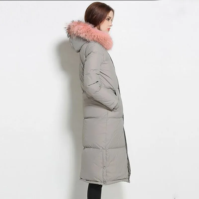 Большой натуральным мехом енота 2018 новые высококачественные Брендовые женские