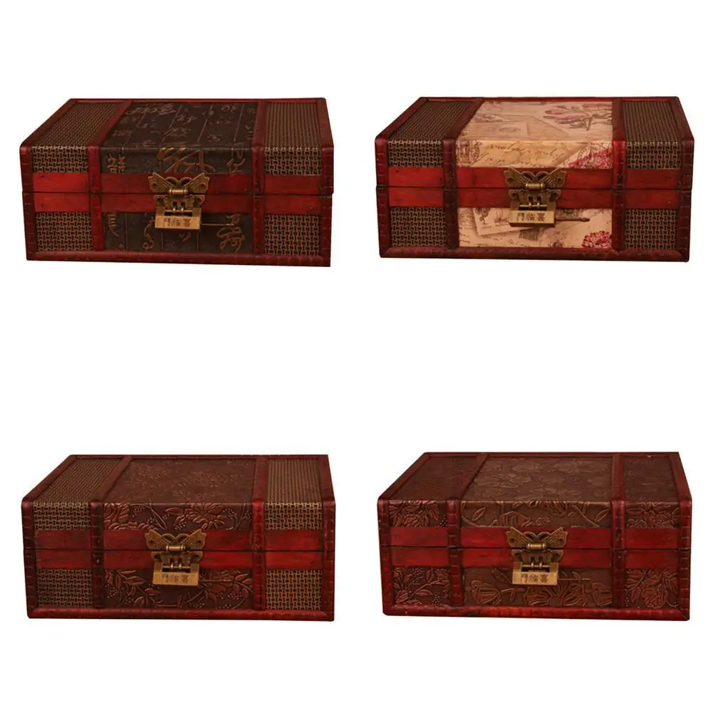 Винтажный Настольный ящик для хранения книг шкатулка драгоценностей с