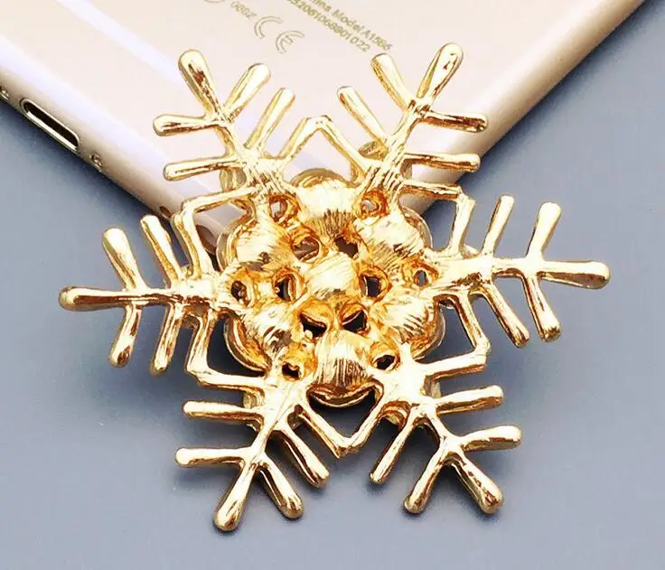 20 шт. 50 мм позолоченные кристаллы в виде снежинки для скрапбукинга заколки волос