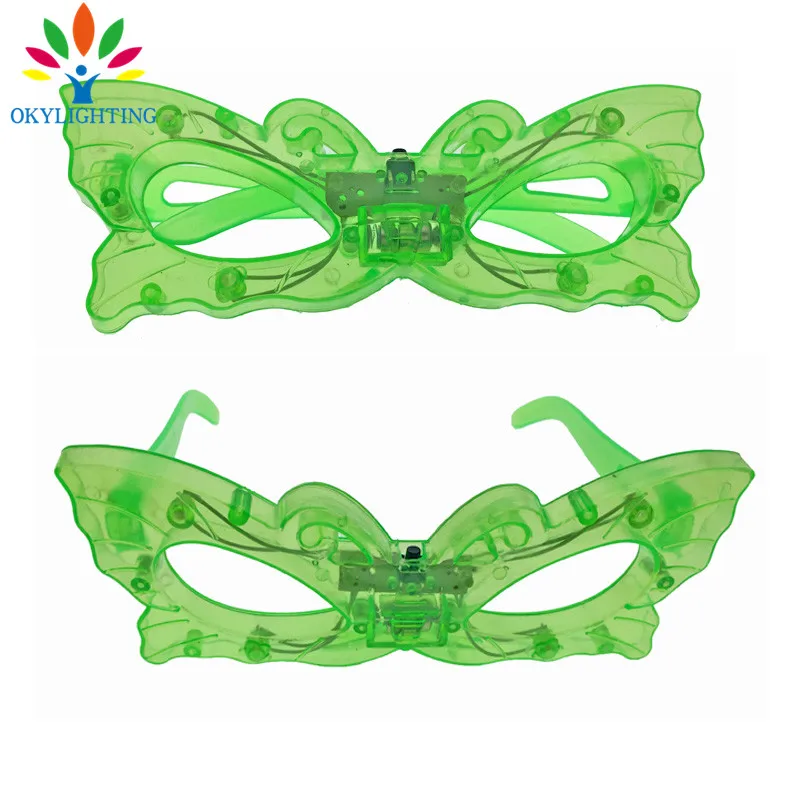 Светодиодные очки бабочки 12 шт./лот лазерные мигающие светящаяся маска для