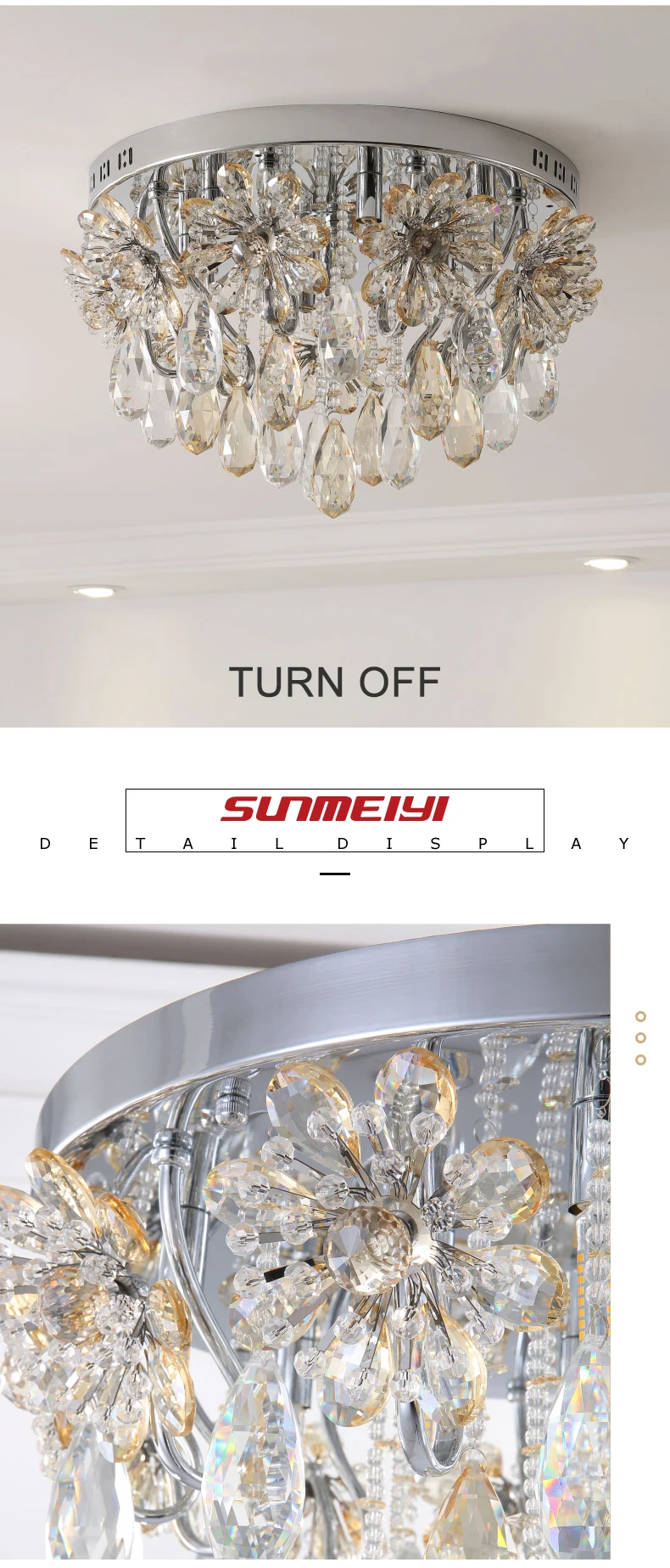 Postmodern Crystal Ceiling Lights For Home Flower Crystals Bedroom Lights decor Nordic Lamps For Living room Hall Dining room