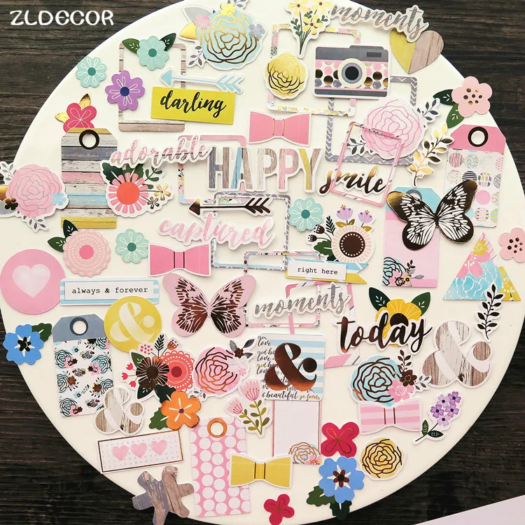 KSCRAFT 70 шт. всегда и навсегда красочные Cardstock высечки для скрапбукинга счастливый
