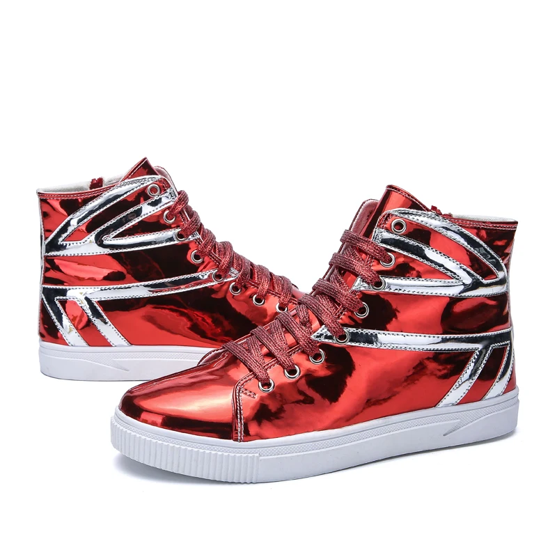 SERENE/Новые брендовые ботинки Мужская обувь из блестящей кожи модные кроссовки