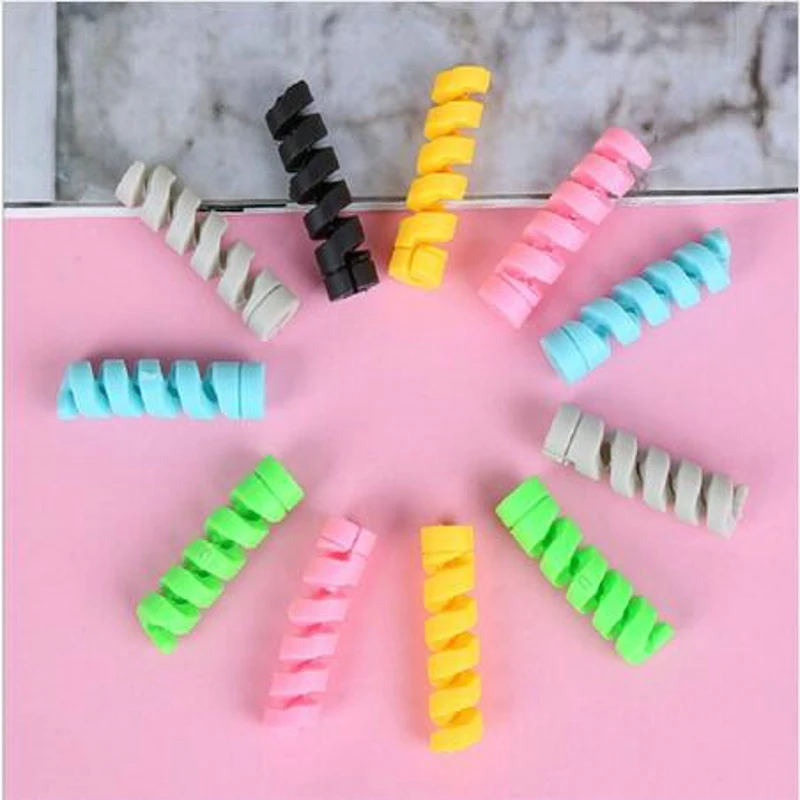 

Dehyaton 3pcs Spiral Tube Cable Protector Winder Wire Cord Organizer holder cable saver Protetor for iPhone samsung xiaomi Cable