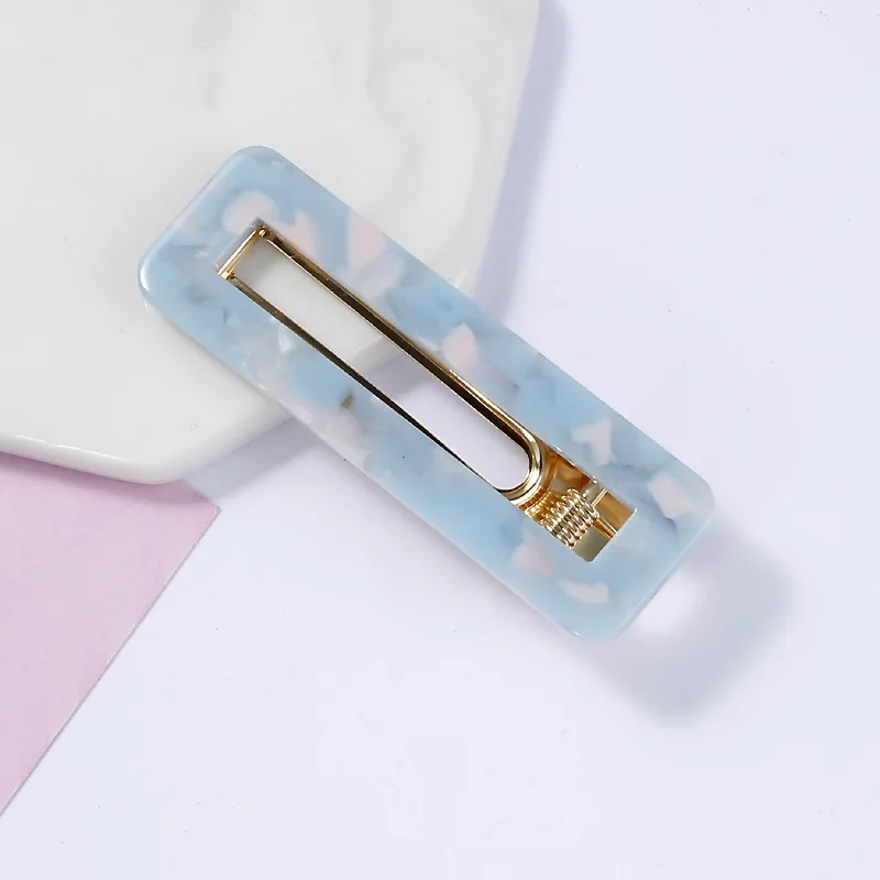 Tortoiseshell Hair Clip for Women Grils Geometric Acrylic Acetate Rectangle Headwear Hairpins Barrettes Hair Accessories - Цвет: HC0031GP