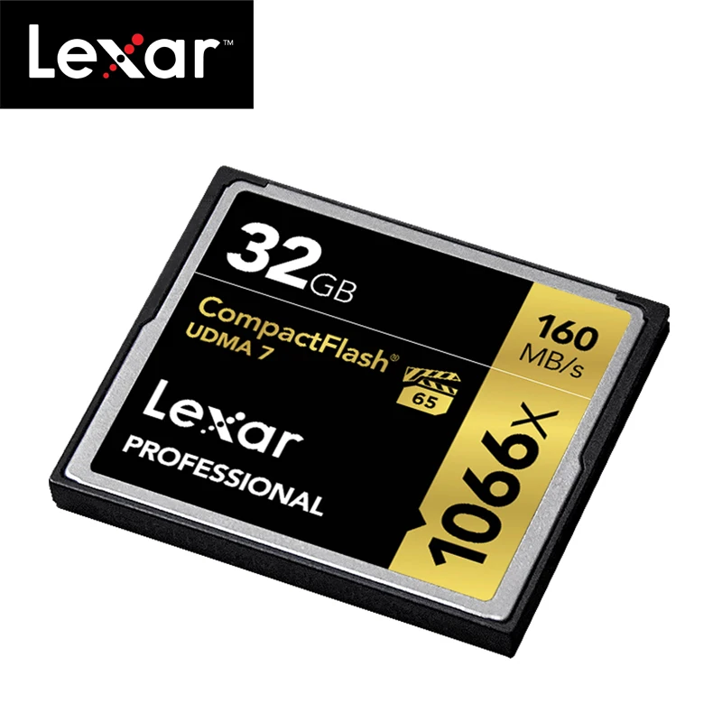 Оригинальный Lexar UDMA 7 CF карт 1066x64 Гб оперативной памяти 32 встроенной до 160 МБ/с. VPG-65