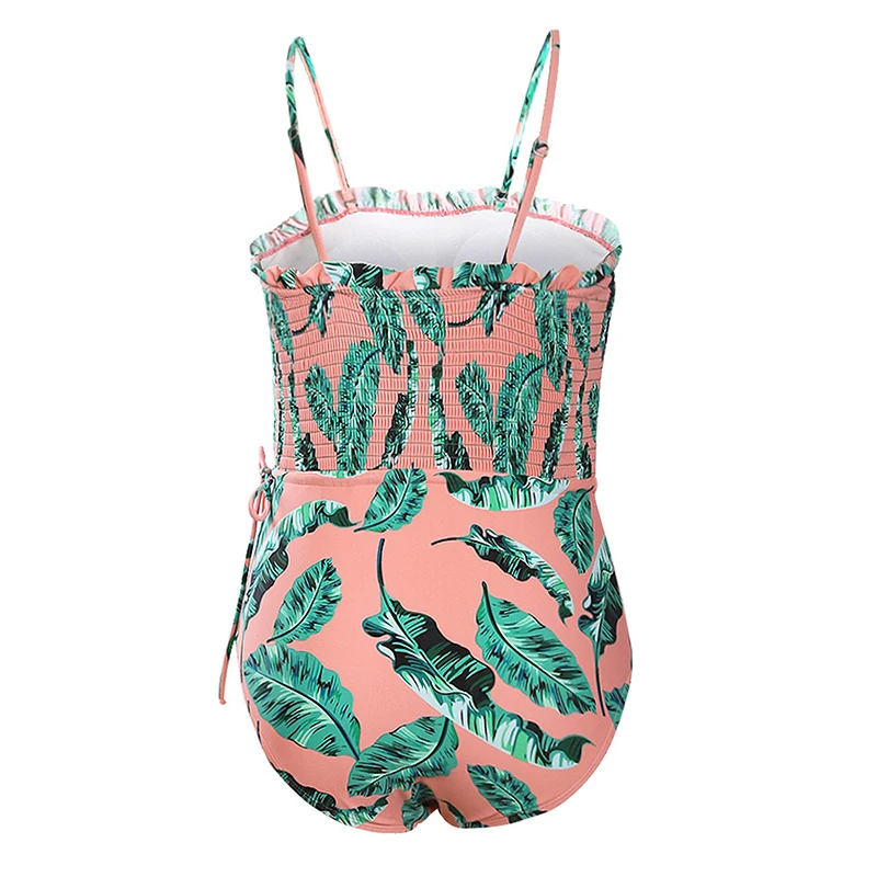 Aleumdr женский Монокини небесно голубой Модный боковой галстук с цветочным принтом