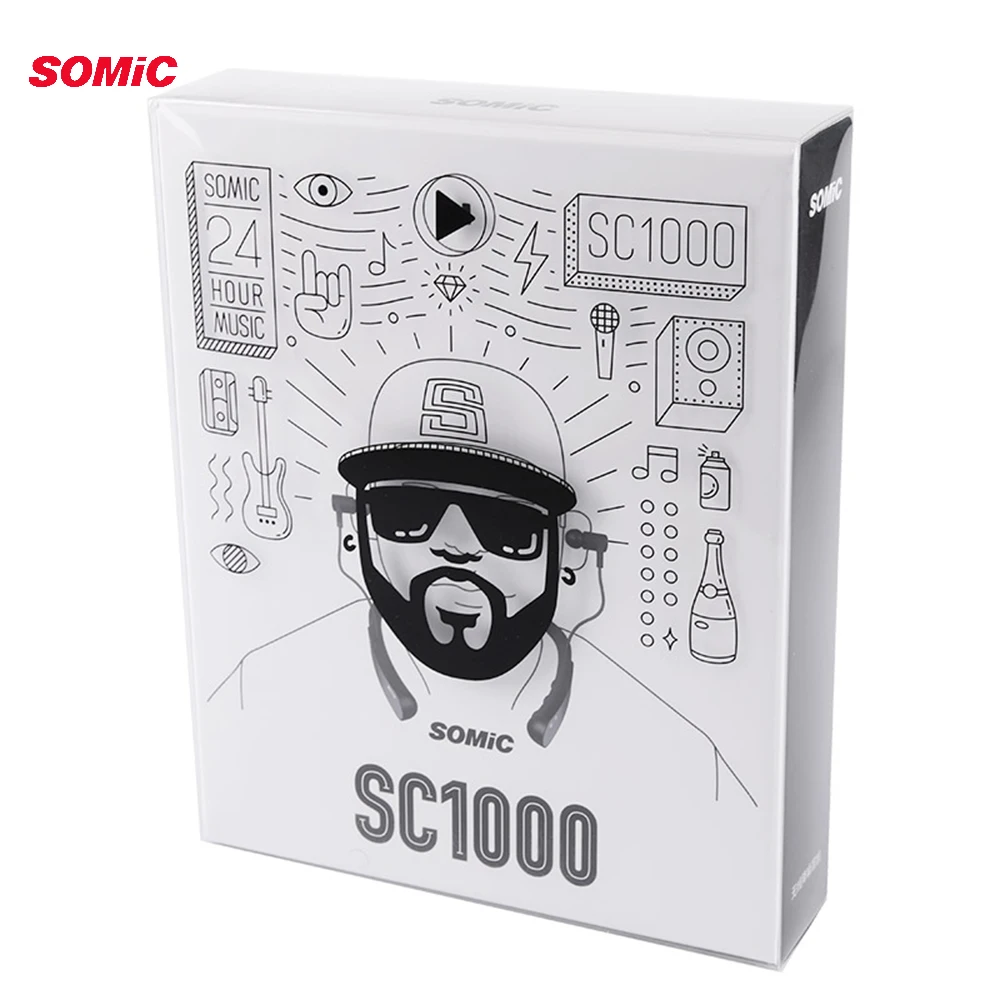 SOMIC SC1000 спортивные Bluetooth наушники с активным шумоподавлением шейные беспроводные