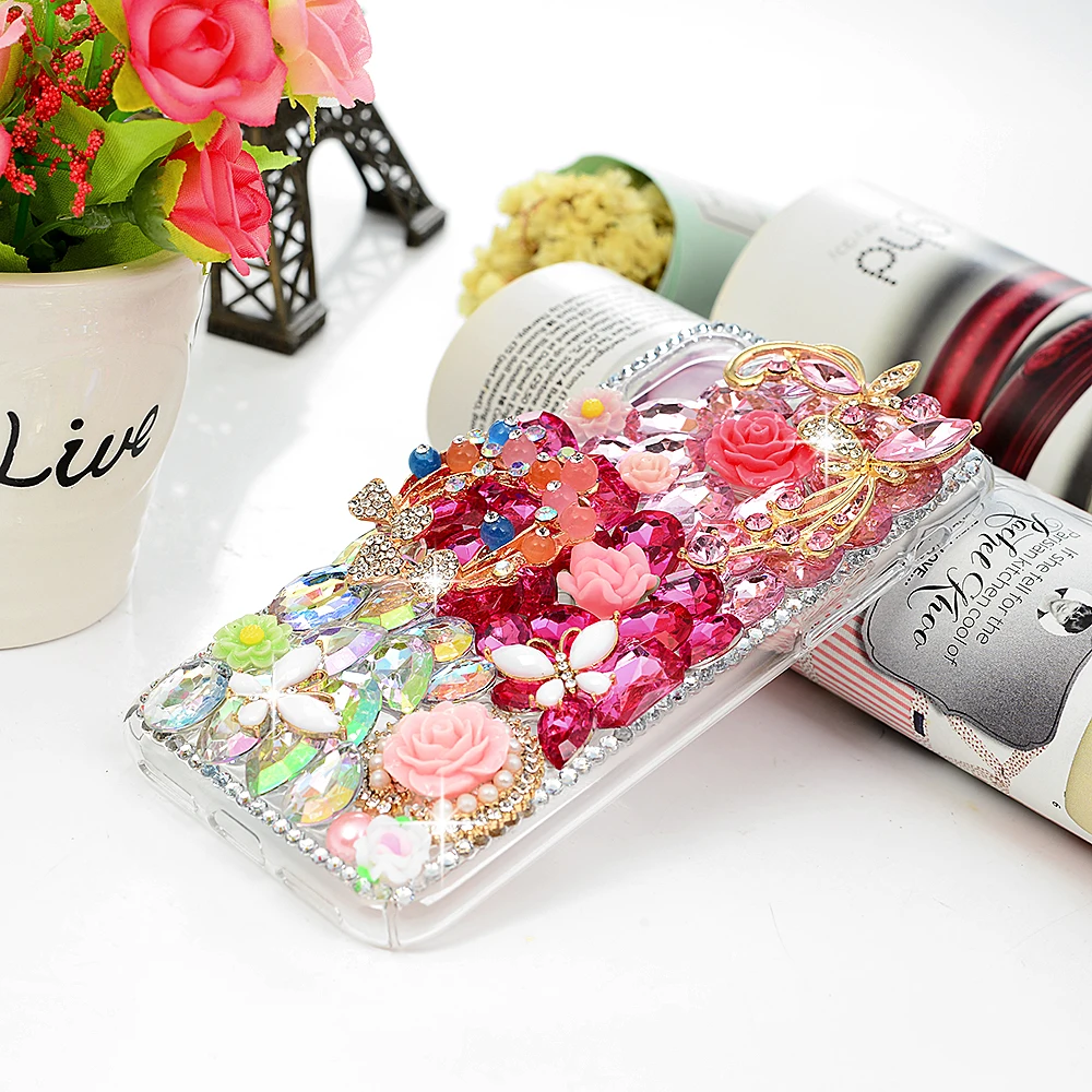 DIY 3D Bling Кристалл Rhinestone задняя Fundas для IPhone X 5 5S SE 7 8 плюс Алмазный Обложка Чехол coque