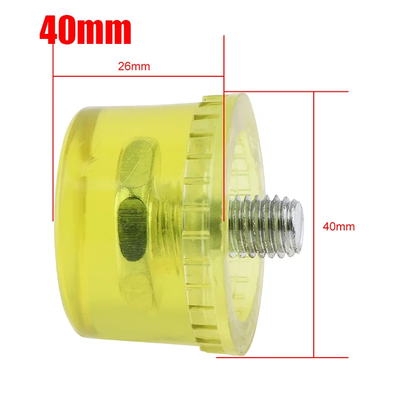 40mm 2 шт./лот 25/30/35/40 мм резиновая головка молотка двусторонний работы Сменная головка молотка остеклением окна бусины молоток, нейлоновые головки - Цвет: 40mm