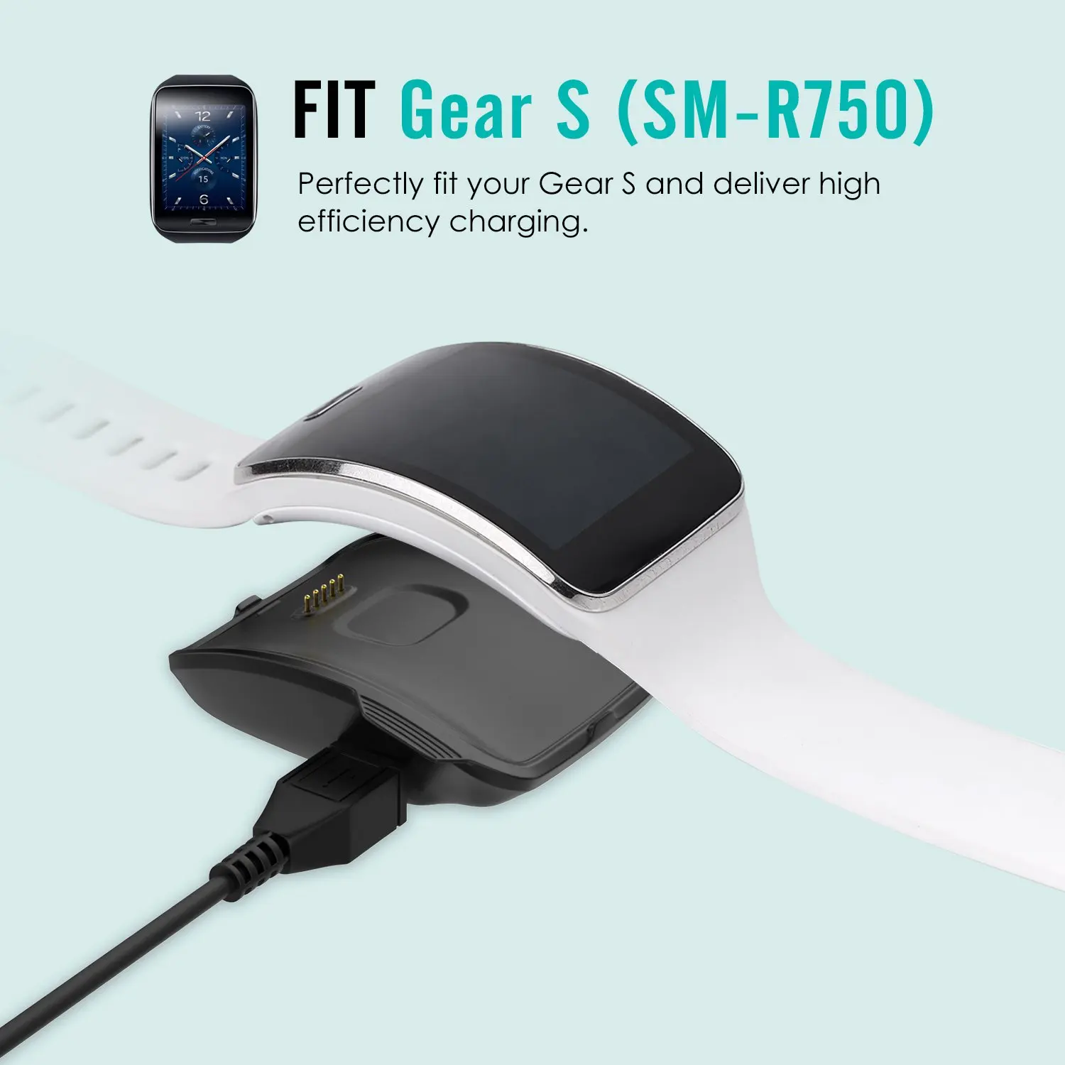 Зарядное устройство gear S(SM-R750), запасная зарядная док-станция, зарядное устройство для samsung gear S Smart Watch SM-R750, с кабелем Micro USB
