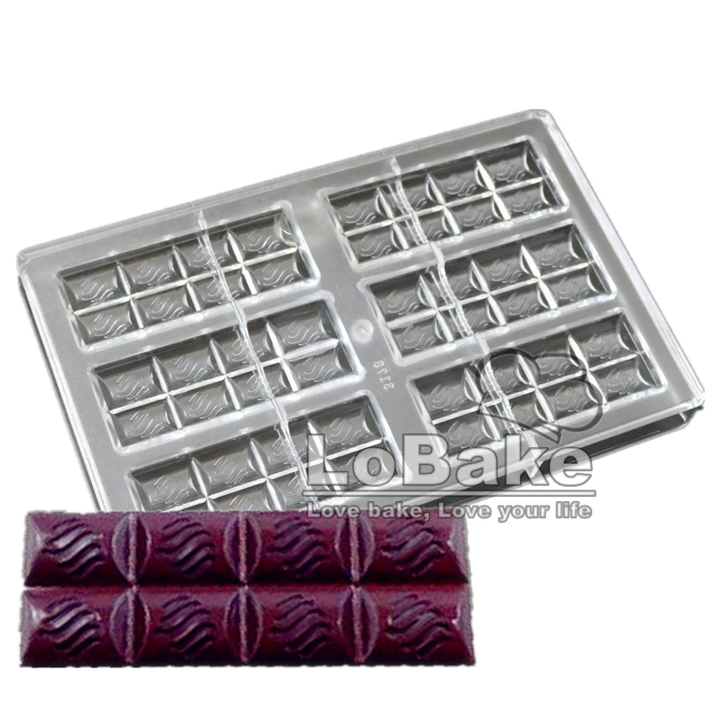 

6 cavities Special cube pad shape 27.5*17.5*2.4cm PC polycarbonate chocolate candy sugarcraft cake molde for baking accessories