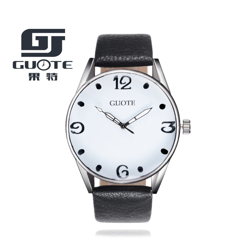 GUOTE оригинальные мужские кварцевые часы Reloj Hombre Кожаные Деловые с хронографом