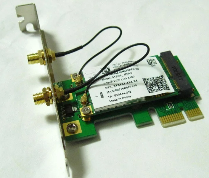 50 шт. Bradn Новый 2в1 512AN 5100 802.11n 300 Мбит/с беспроводной wifi mini pci e к wlan карта для win vista 7 8| |