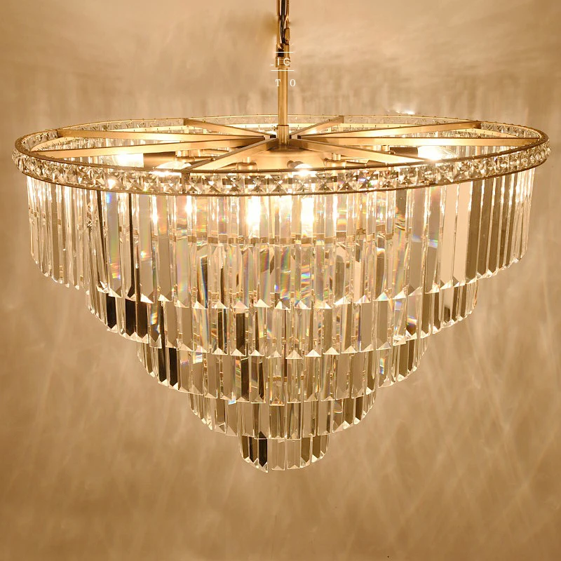 Хрустальная люстра в американском стиле с железным рисунком ретро вилла отель