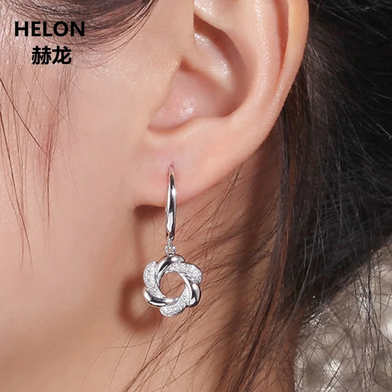 0.2ct SI/H женские серьги-капли с натуральными бриллиантами 14 k белое золото для