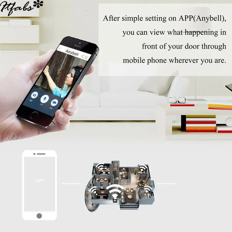 Беспроводной WiFi дверной звонок смарт видео телефон дверь визуальное кольцо