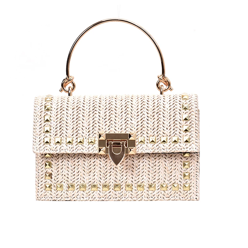 Женские Модные соломенные pu кожаные цепи дизайн сумка мессенджер Дамская