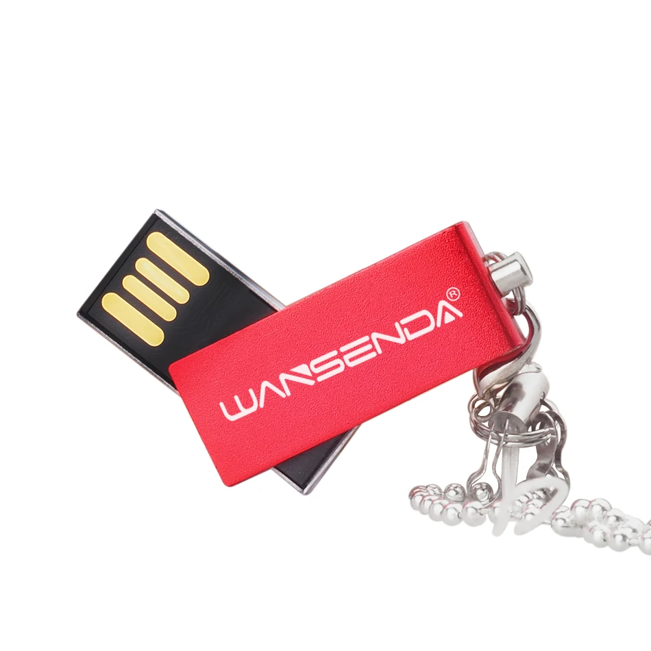 WANSENDA вращение USB флеш-накопитель водонепроницаемый флеш-накопитель 4 ГБ 8 ГБ 16 ГБ 32 ГБ 64 ГБ USB флешка 2,0 Флешка с цепочкой