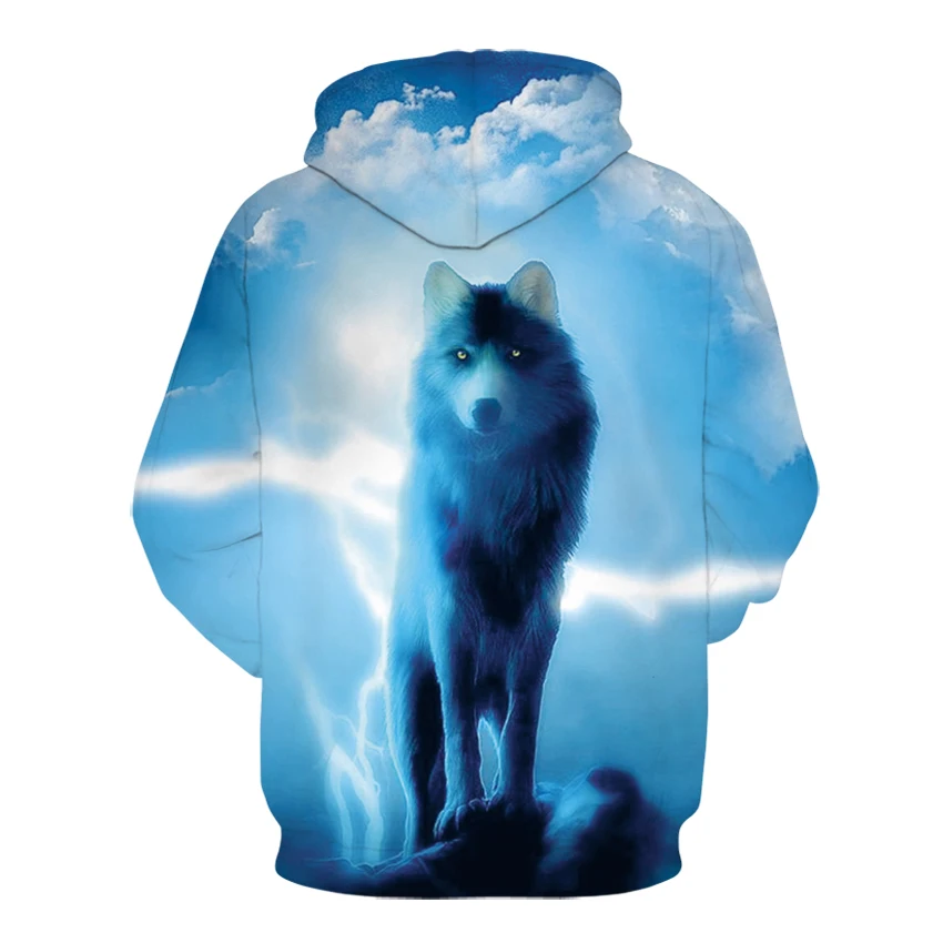 Brand Clothing Men's Hooded 3D Wolf Hoodies Men Sweatshirts High Quality Pullover Novelty Male Slim Tops Coat | Мужская одежда