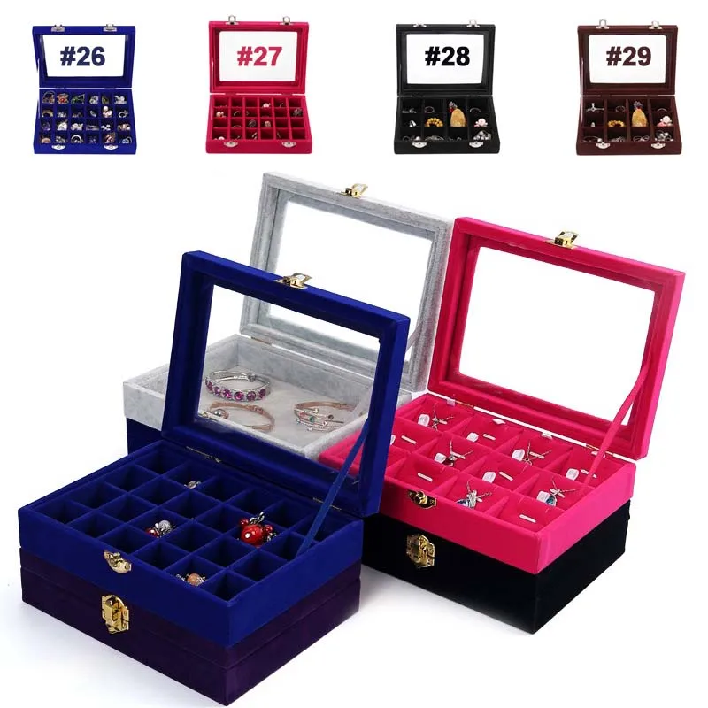 Коробка для хранения украшений ворсовое покрытие коробка демонстрации удобный