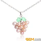 Подвеска женская с натуральным пресноводным жемчугом, Посеребренная, подвеска виноград