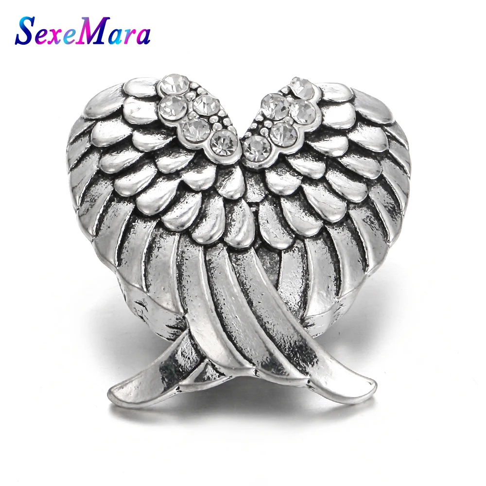 2018 Новый Snap Jewelry хрустальные Крылья Ангела из металла 18 мм кнопки подходит для