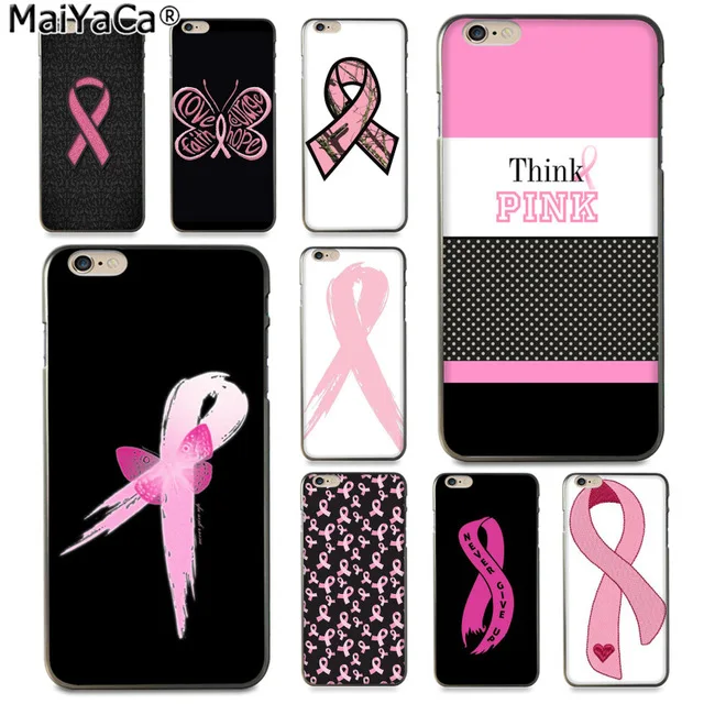 MaiYaCa девушка рак груди розовая лента для iPhone 4 SE 5C 5S 6S 7 8 Plus X XR XS MAX черный мягкий