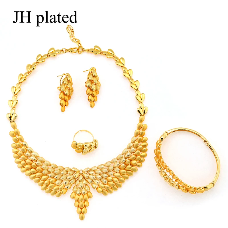 JHplated Африканский Эфиопский Золотой Цвет Ювелирные наборы