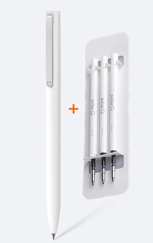 Pen and 3 ink xiaomi mi jia, ручка mi Pen, 9,5 мм, xiaomi, ручка для подписи, PREMEC, гладкая, швейцарская, заправка mi Kuni - Цвет: Pen and 3 ink