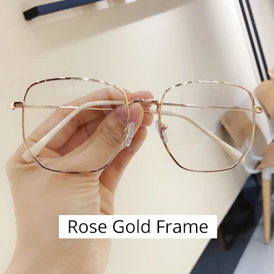 Rose Gold Frame Ralferty больших размеров, очки с оправой Для женщин Для мужчин большой Золотые оправы для очков, оптический по рецепту очки окуляры очки de grau M1903 - Цвет оправы: Rose Gold Frame