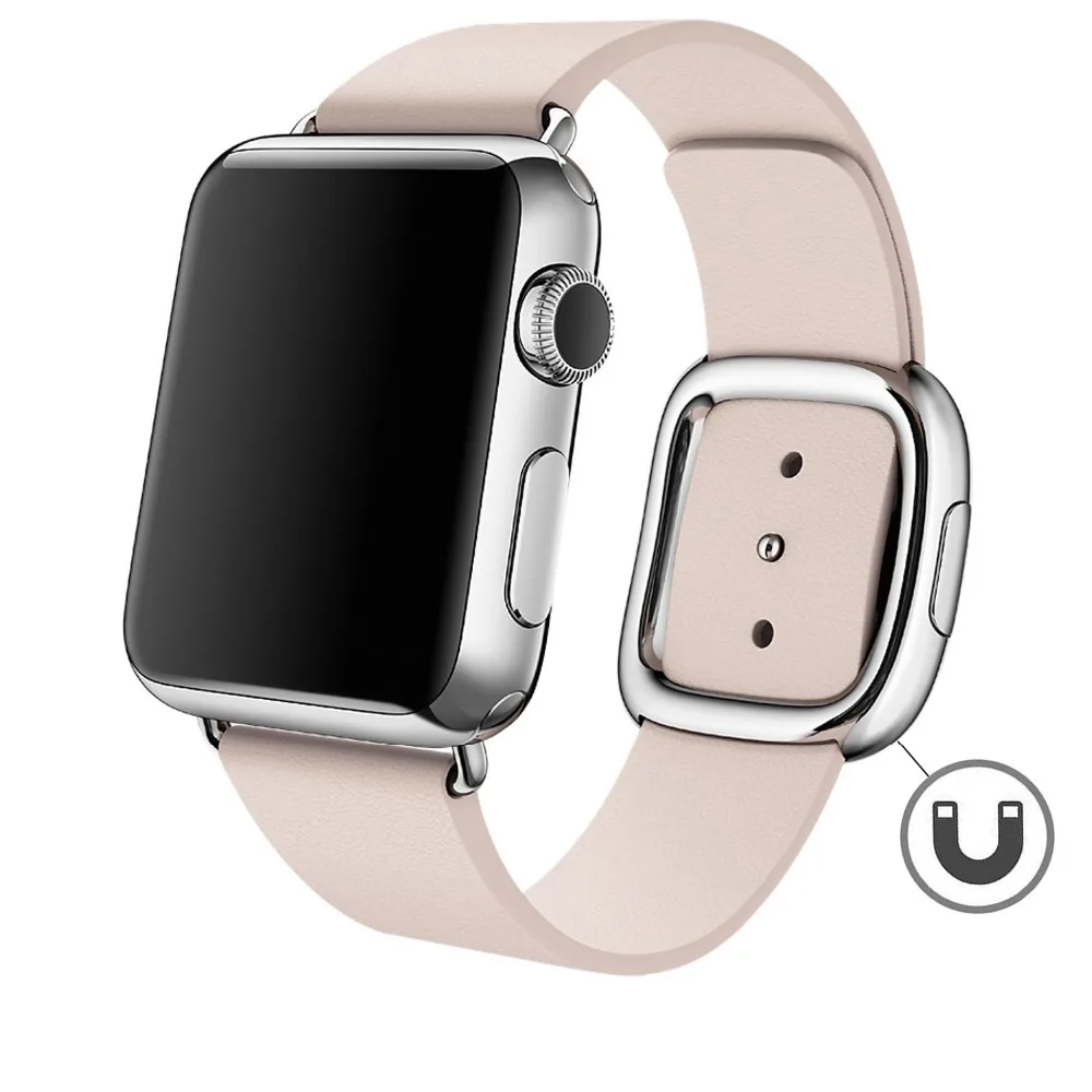 Кожаный ремешок для Apple Watch 38 мм 40 мм 42 мм 44 мм для женщин, современный сменный ремешок с пряжкой для iWatch серии 4 3 2 1