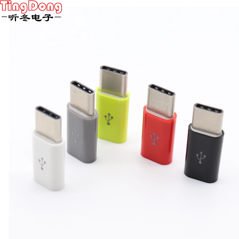 2 шт. для iPhone к Micro USB/type C адаптер зарядного устройства женский штепсельный