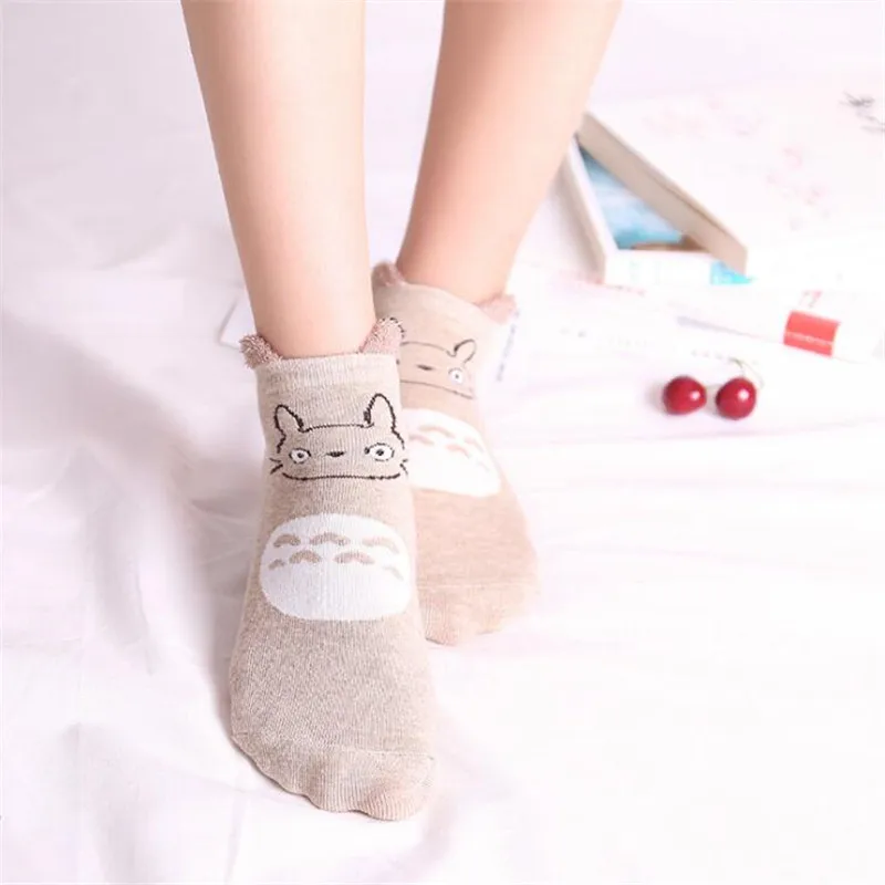 Принт с героями мультфильмов Kawaii женщина-кошка носки милыми животными хлопковые