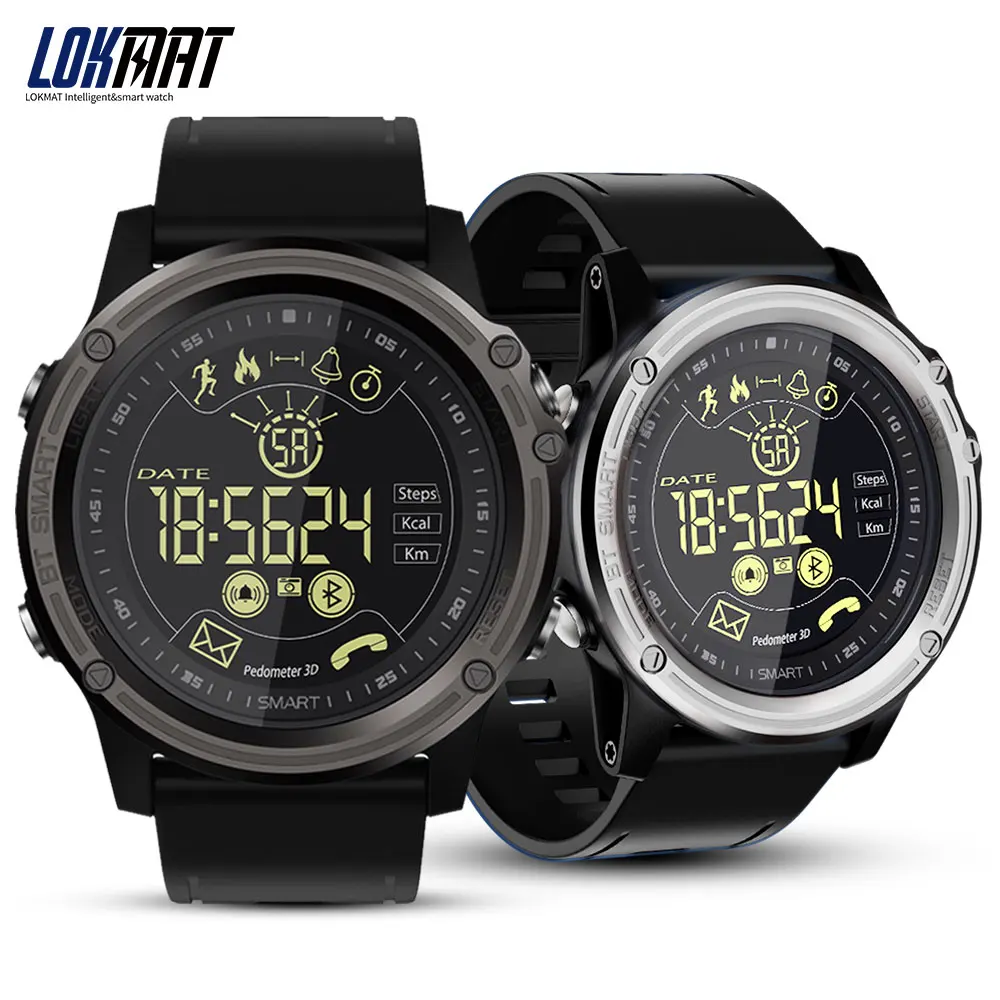 LOKMAT Smart Watch Sport шагомер Водонепроницаемый IP68 Bluetooth Для мужчин цифровые часы