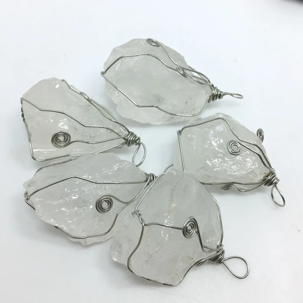 Натуральный кристалл кварц необработанный драгоценный камень подвески