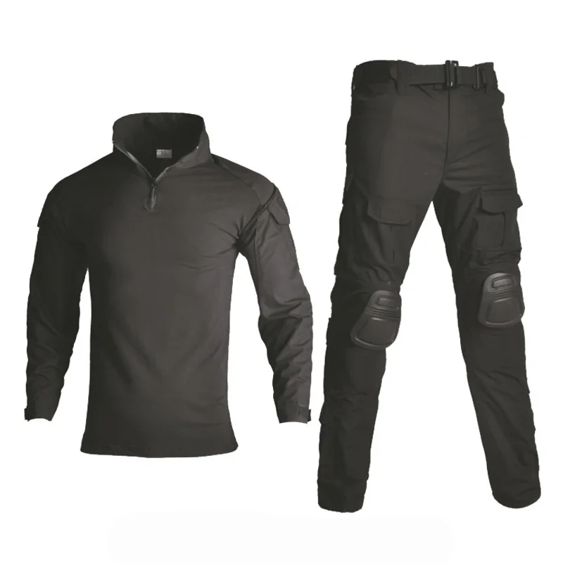 Лесной камуфляж охотничья одежда тактический Набор лягушек военная форма боевой костюм страйкбол снайперская рубашка+ брюки наколенники