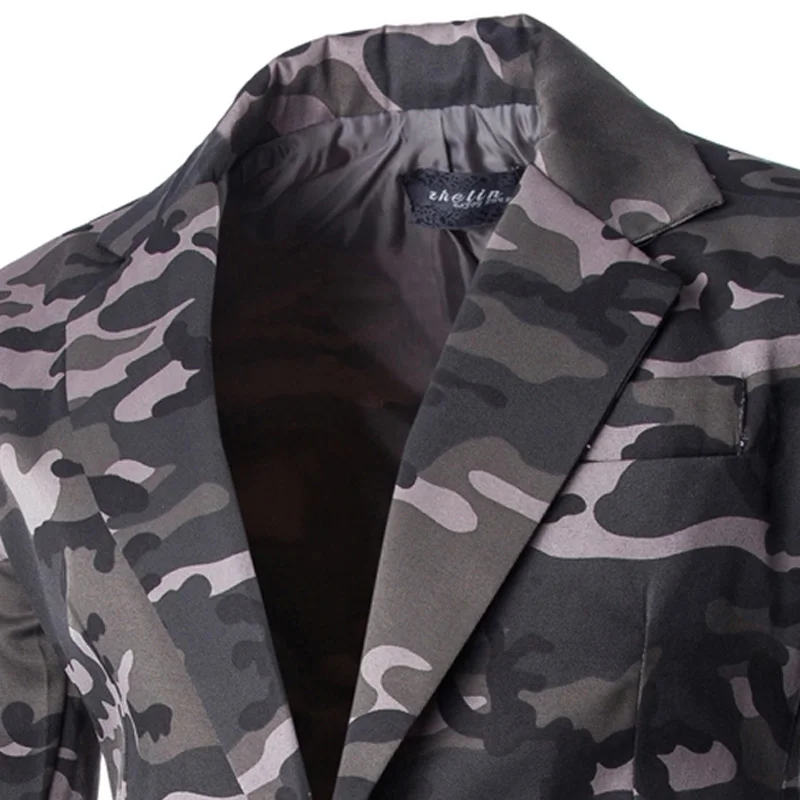 Мужской повседневный Блейзер TANGNEST камуфляжный пиджак на одной пуговице