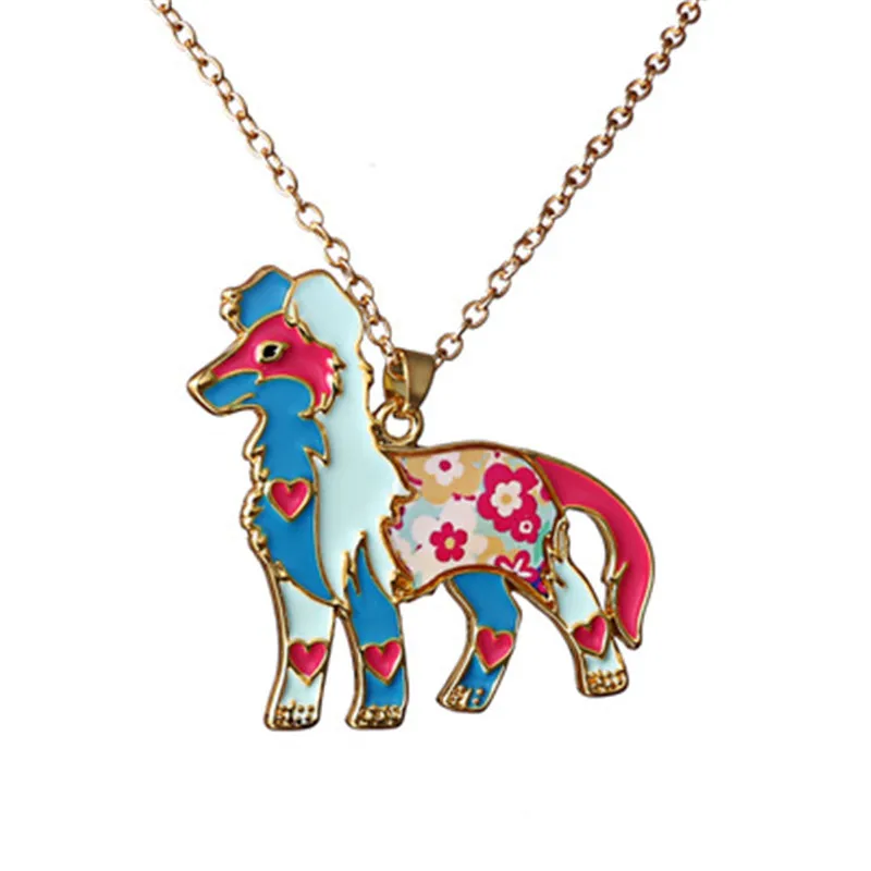 

Новое модное ожерелье с подвеской в виде щенка в европейском и американском стиле, ожерелье с радужной собакой, ювелирные изделия