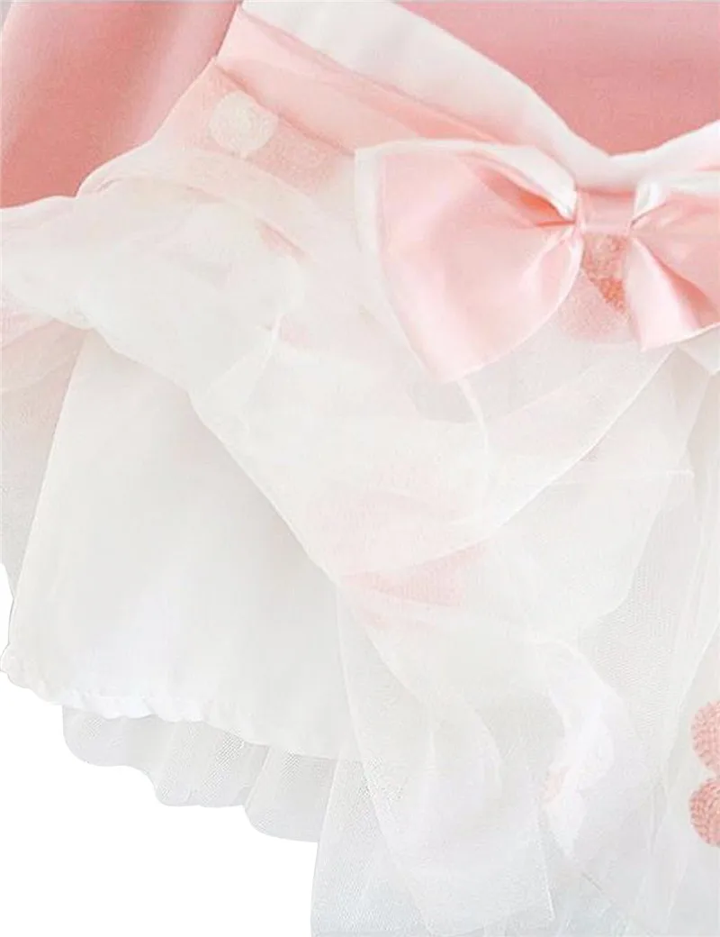 Зимняя одежда с цветами для девочек маленьких платье на день рождения детей 1