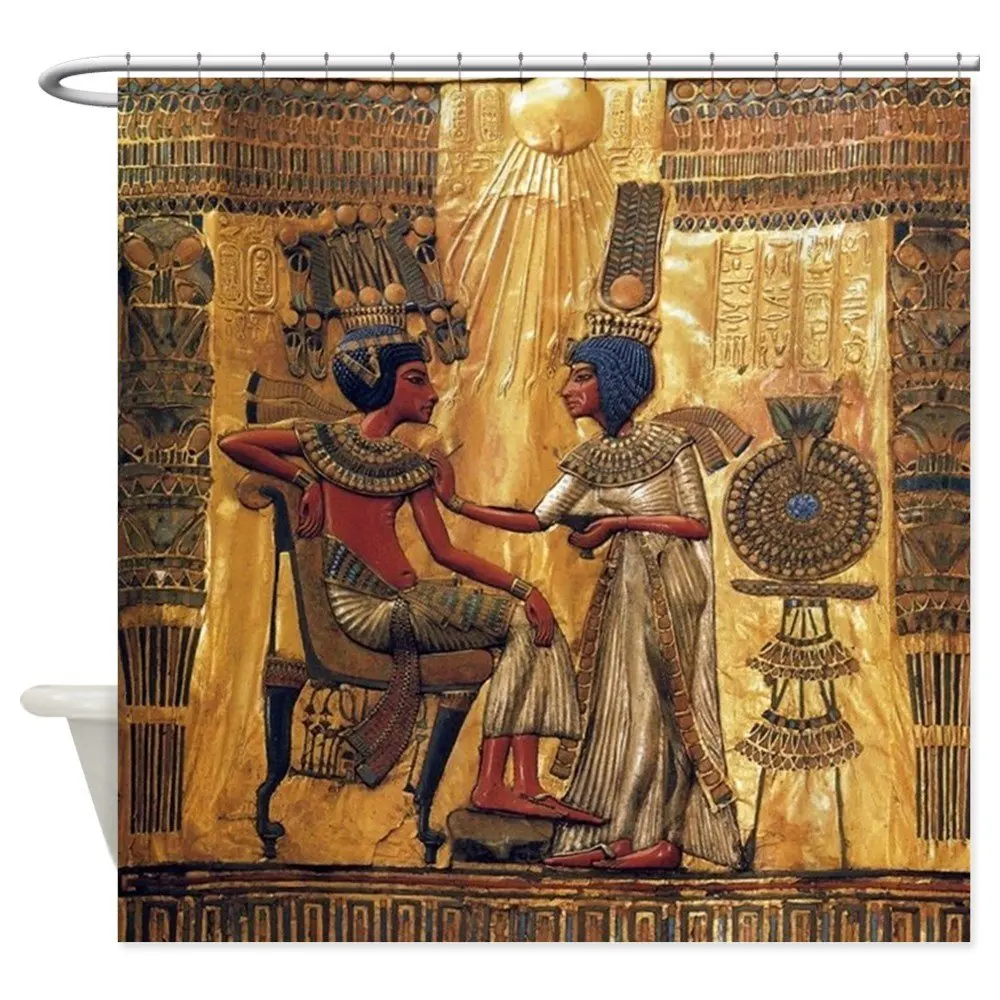 Tutankhamun Ankhesenamun египетская Золотая занавеска для душа коврик Водонепроницаемый