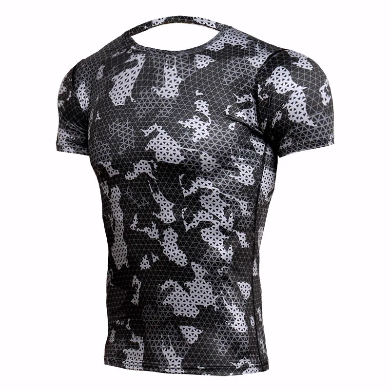 

Мужская Спортивная Футболка Rashguard для бега, камуфляжная футболка для тренировок в тренажерном зале, фитнеса, MMA