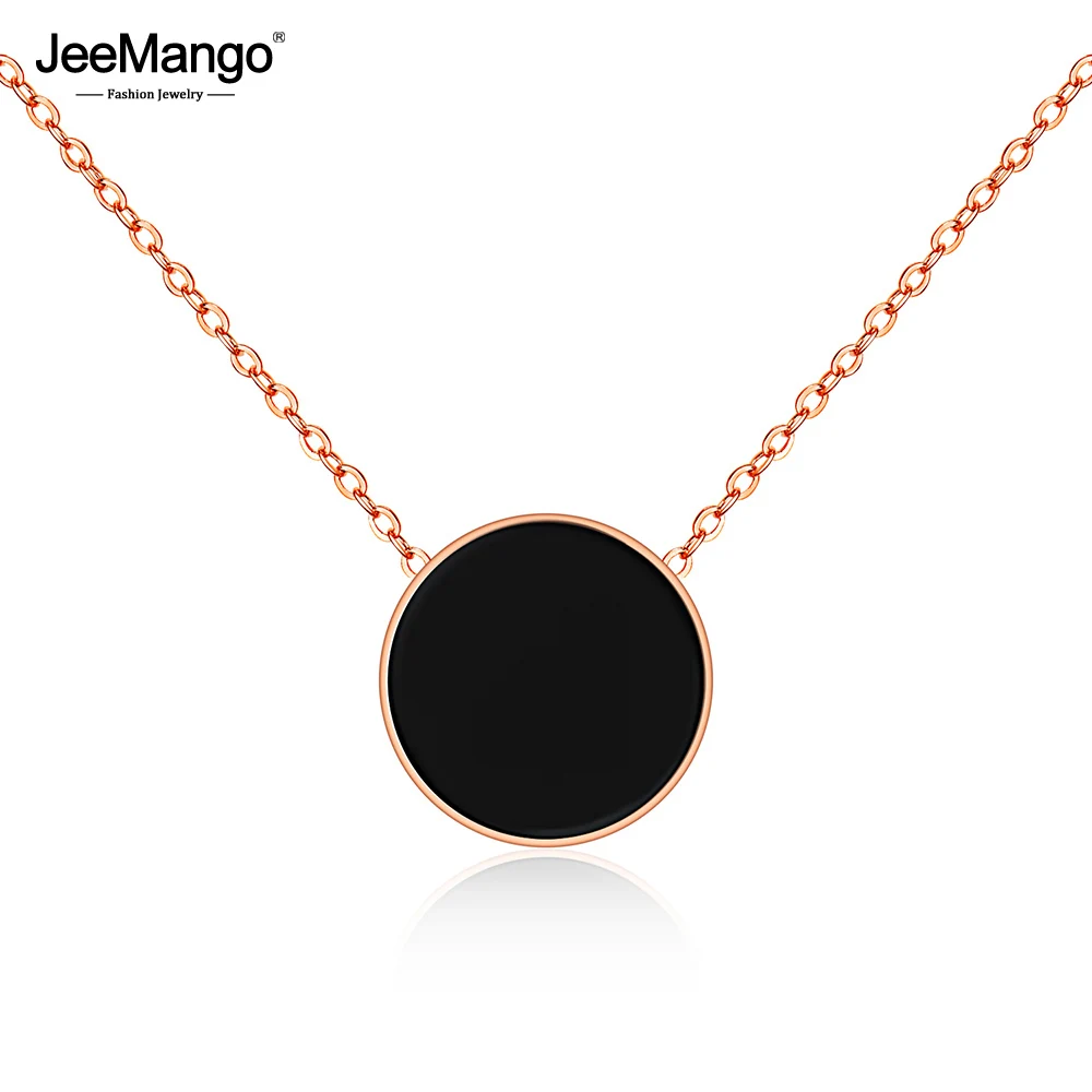 JeeMango из нержавеющей стали черные акриловые Короткие Чокеры ожерелья для женщин