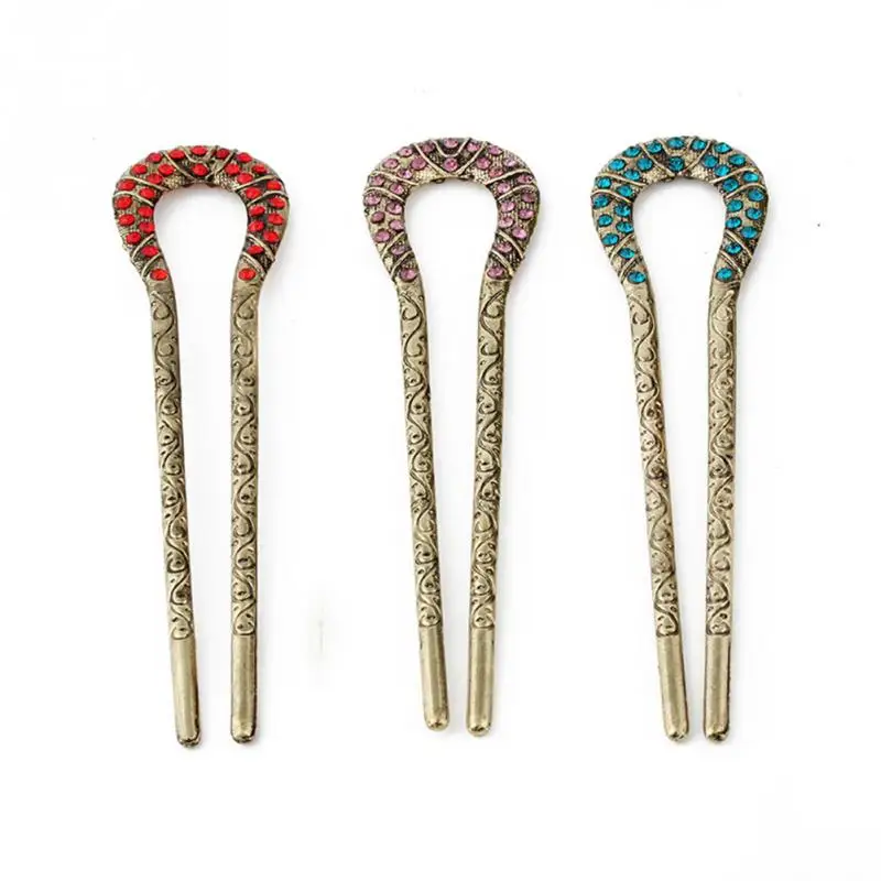 Женская заколка для волос в ретро стиле ювелирная антикварная бронзовая
