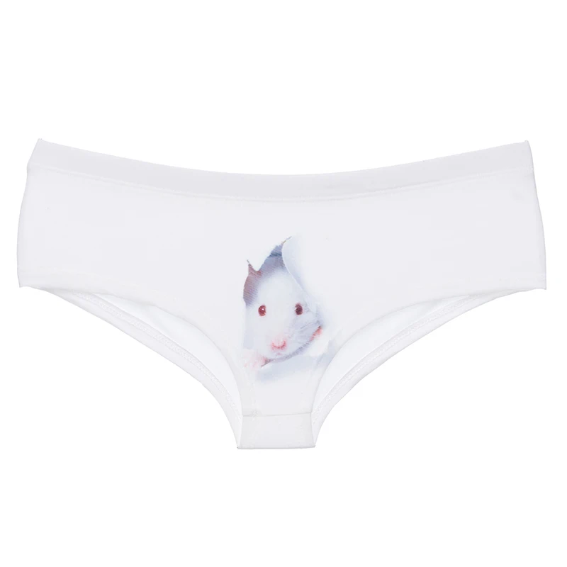 

DeanFire Cartoon White Mouse Funny Print Kawaii Panties Sexy Underwear Lovely Push Up Briefs Ladies Lingerie Thong