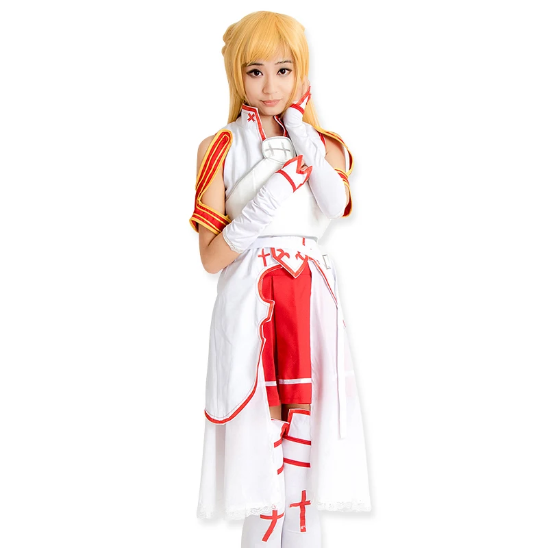 Аниме Меч онлайн ALO костюм Asuna для косплея (костюмированных игр) Хэллоуин комплект