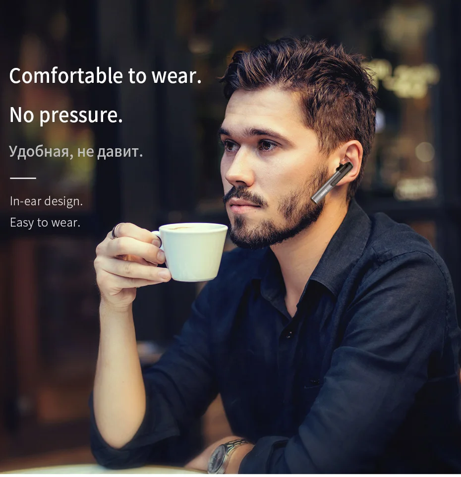 HOCO мини Bluetooth беспроводные наушники с микрофоном Музыка Спорт гарнитура Универсальный для iPhone X 8 7 Xiaomi Redmi 4x Note S8