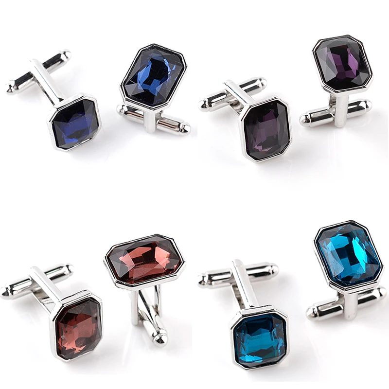 Модные высококачественные большие запонки с кристаллами новая модная Роскошная